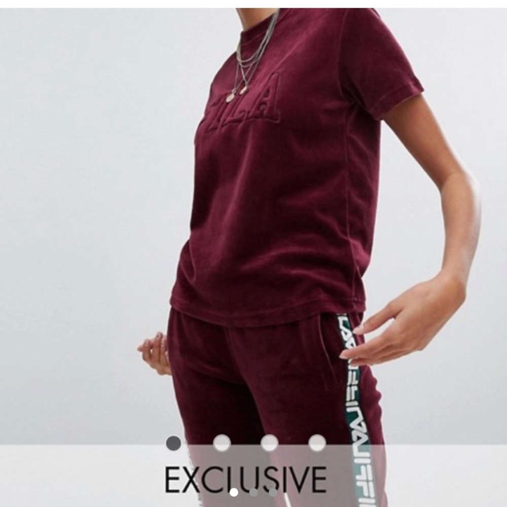 FILA T-Shirt in burgundy velour